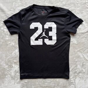 Air Jordan NIKE DRI-FIT Size10-12 YRS Boys BLK Short Sleeve Athletic T-Shirt